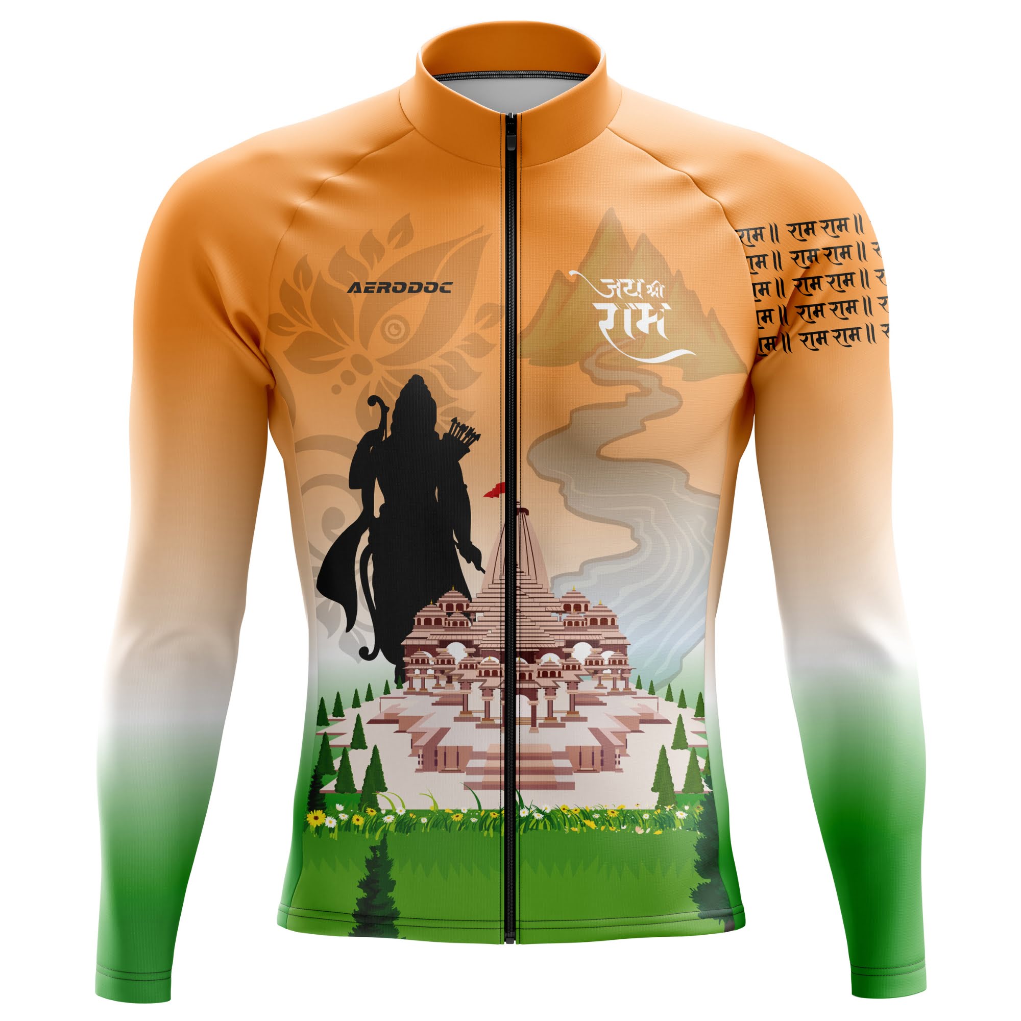 Lord Ram Inspired Cycling Kit – Tricolor Jersey & Gel Padded Bib Shorts