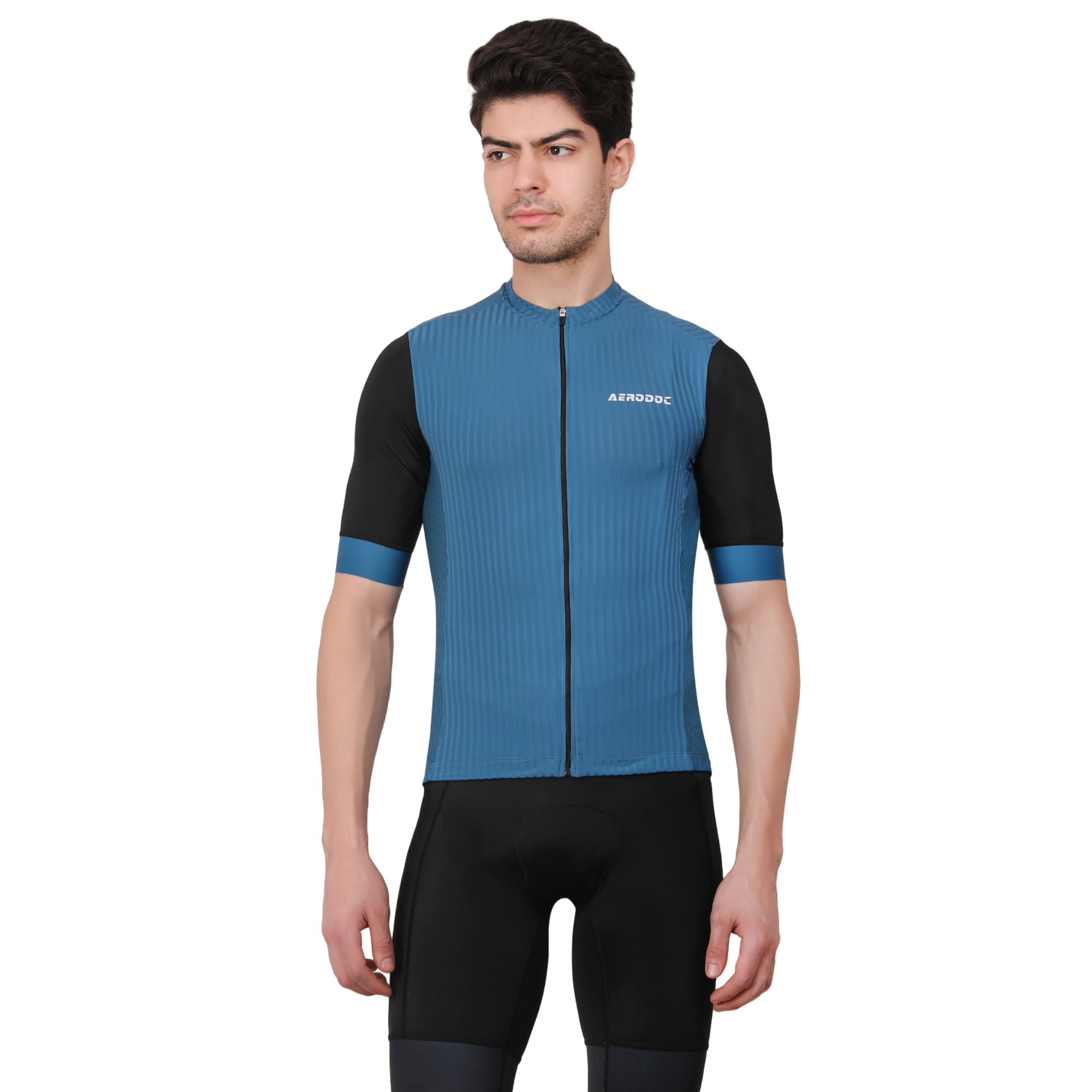 Equator Men’s Steel Blue Racefit Power Dry Cycling Race Fit Jersey