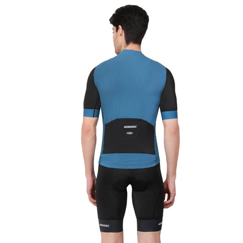 Equator Men’s Steel Blue Racefit Power Dry Cycling Race Fit Jersey