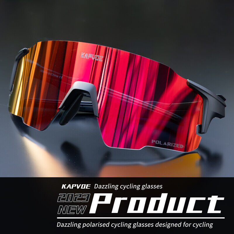 Kapvoe Polarized Sports Sunglasses UV400 Cycling Glasses Man Eyepieces Bike Goggles Cricket Eyewear