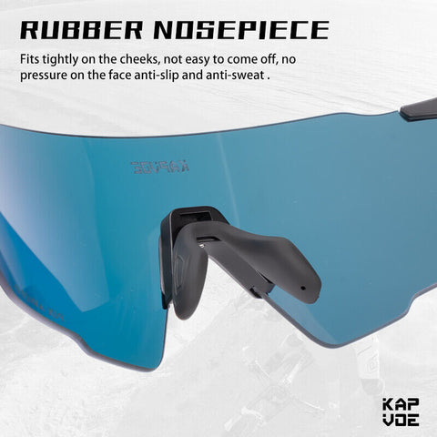 Kapvoe Polarized Sports Sunglasses UV400 Cycling Glasses Man Eyepieces Bike Goggles Cricket Eyewear