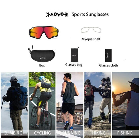 Kapvoe Sports Polarized Goggles with 5 Lenses for Mountain Bike ATV Outdoor Sports Sunglasses MTB Eyewear