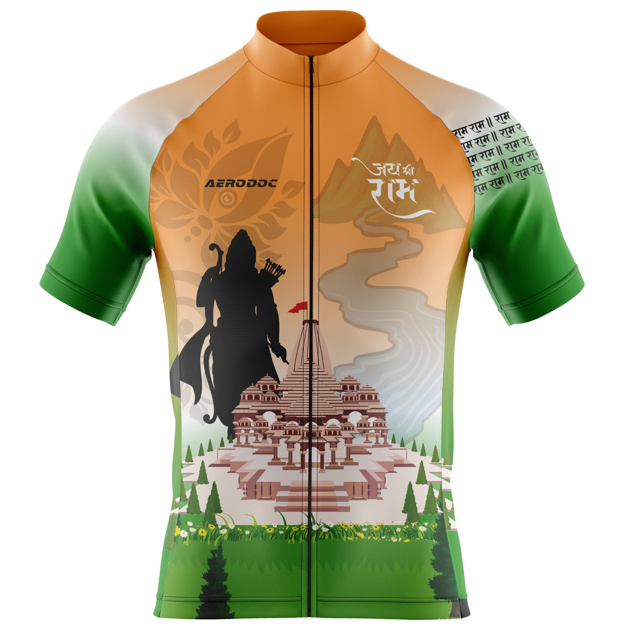 Lord Ram Inspired Cycling Kit – Tricolor Jersey & Gel Padded Bib Shorts