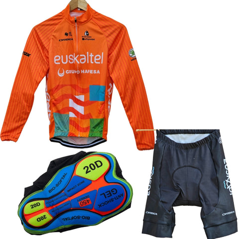 Euskaltel High Quality Cycling Jersey Pro Bicycle Team Cycling Bib Shorts and Full/Half Sleeve GelPad