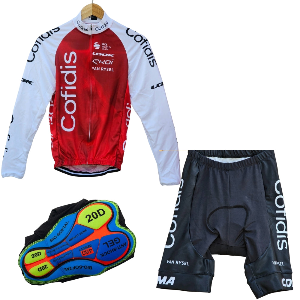 Cofidis 2023 High Quality Cycling Jersey Pro Bicycle Team Cycling Bib Shorts and Full/Half Sleeve GelPad