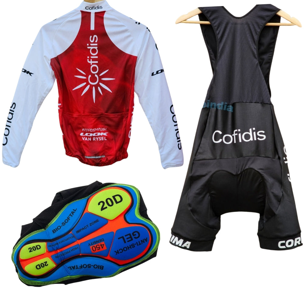 Cofidis 2023 High Quality Cycling Jersey Pro Bicycle Team Cycling Bib Shorts and Full/Half Sleeve GelPad