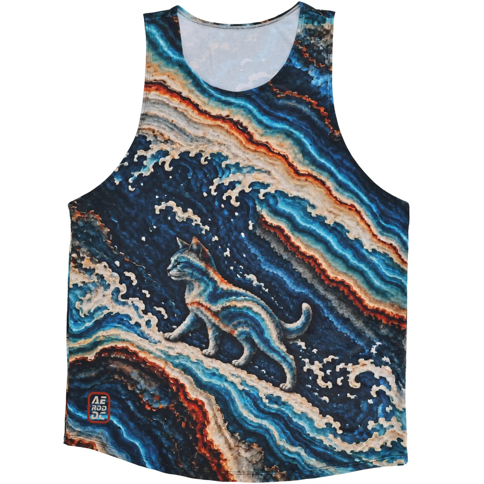 WaveRunner mens running tank top broad upper back detail