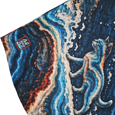 WaveRunner mens blue wave running tank top print detail